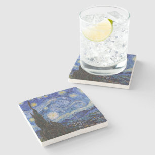 A Starry Night: Saint Remy by Vincent Van Gogh Stone Coaster