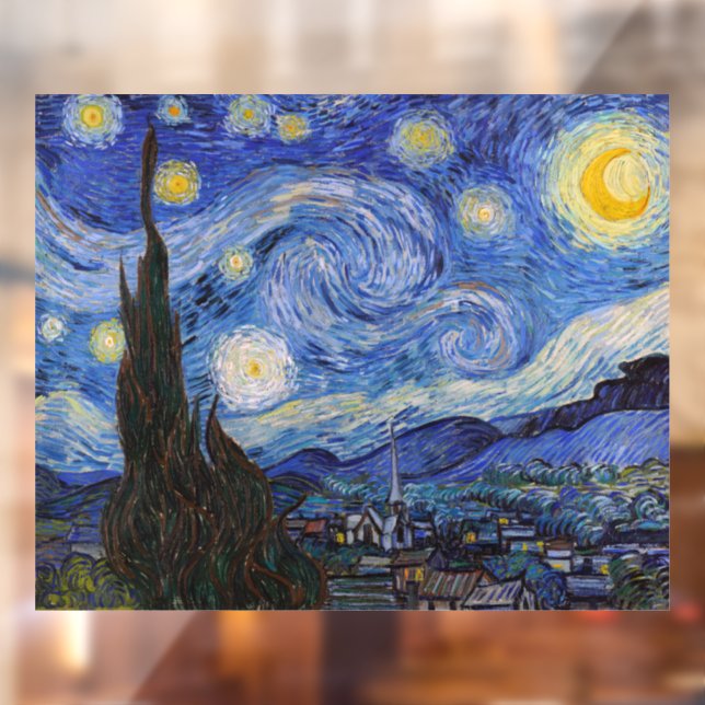 A Starry Night: Saint Remy by Vincent Van Gogh Window Cling (Sheet 2)