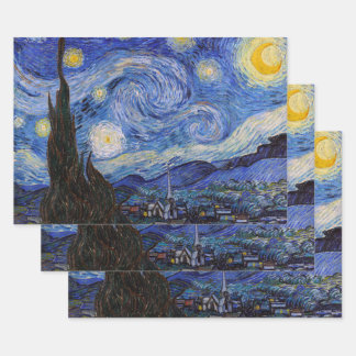 A Starry Night: Saint Remy by Vincent Van Gogh Wrapping Paper Sheet