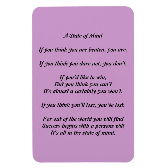 A State of Mind Poem Magnet (Vertical)