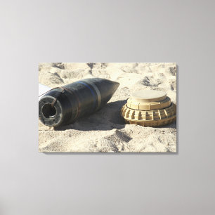 A static display of a converted ordnance shell canvas print