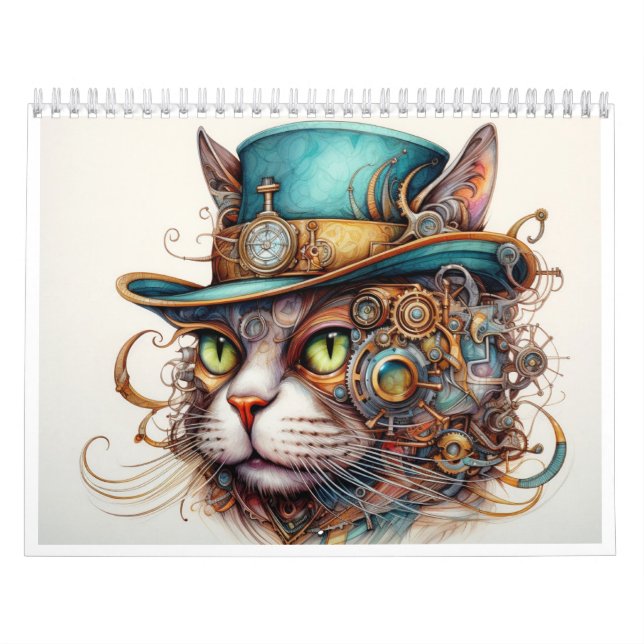 A steampunk calendar with a cat (Cover)