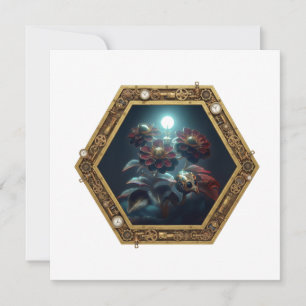 A Steampunk Hummingbird  In A Steampunk Frame Invitation