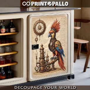 A steampunk Inca Parrot on parchment  Tissue Paper