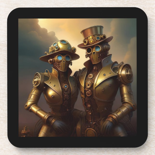 A Steampunk Robotic Couple In Love Coaster (Front)