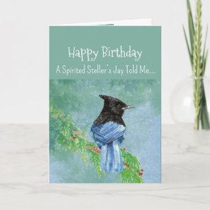A Stellar Jay Personality Birthday Fun Bird Card
