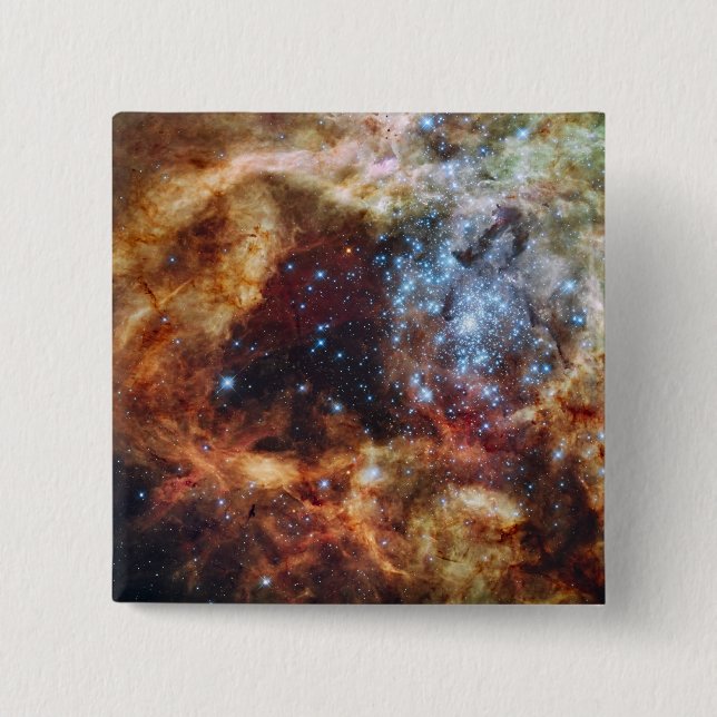 A stellar nursery known as R136 2 Inch Square Button (Front)