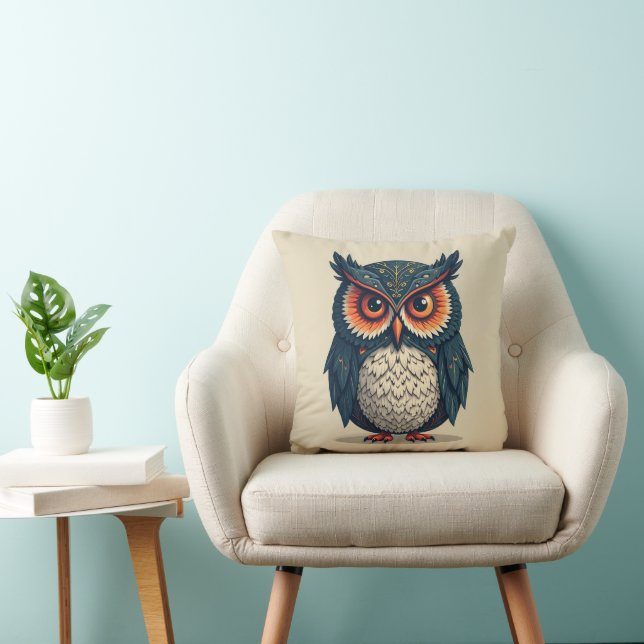 a stern owl throw pillow (Chair)