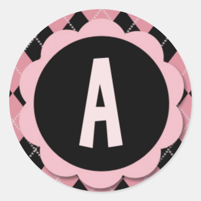 A STICKERS - Retro Argyle Monogram (Front)