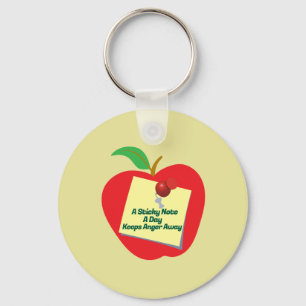 A Sticky Note a Day Keeps Anger Away Keychain