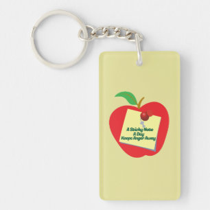 A Sticky Note a Day Keeps Anger Away Keychain