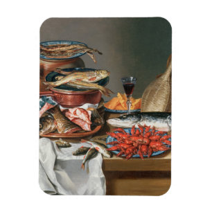 A Still Life of a Fish, Trout and Baby Lobsters, 1 Magnet