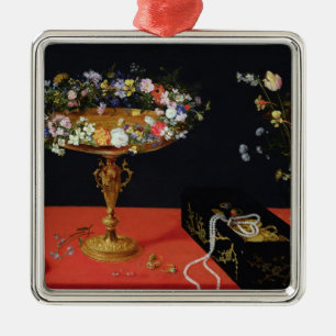 A Still Life of a Tazza with Flowers Metal Ornament