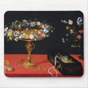 A Still Life of a Tazza with Flowers Mouse Pad