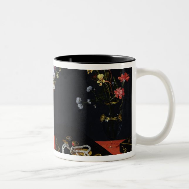 A Still Life of a Tazza with Flowers Two-Tone Coffee Mug (Right)