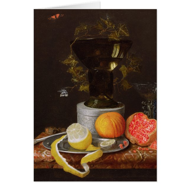 A Still Life with a Glass and Fruit on a Ledge (Front)