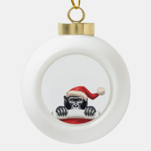 A Stocking Full of Gorilla Cheer Ceramic Ball Christmas Ornament