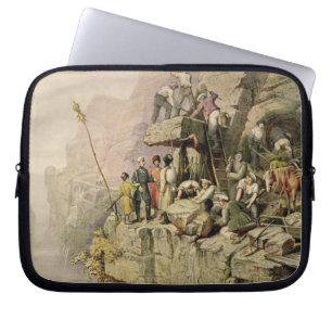 A Stone Quarry, 1833 (colour litho) Laptop Sleeve