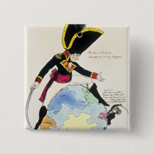 A Stoppage to a Stride over the Globe, 1803 2 Inch Square Button