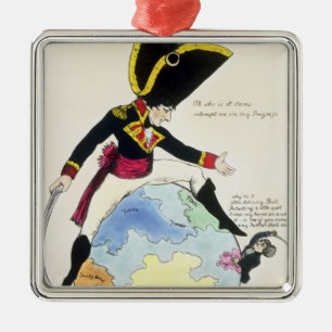 A Stoppage to a Stride over the Globe, 1803 Metal Ornament