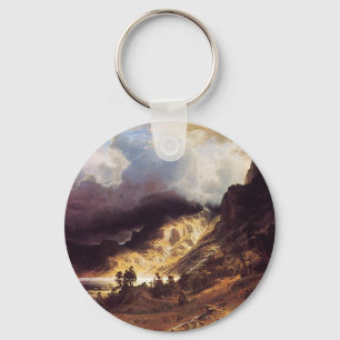 A storm in the Rock Mountains, Bierstadt Albert Keychain