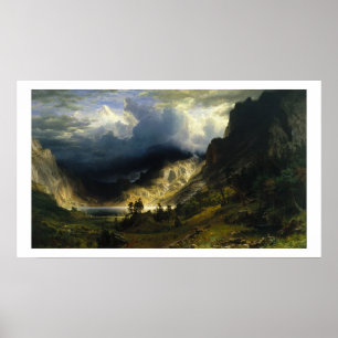 A Storm in the Rocky Mountains, Bierstadt Poster
