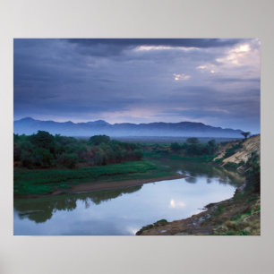 A stormy morning, with threatening clouds poster