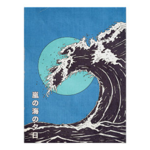 A stormy ocean sunset poster
