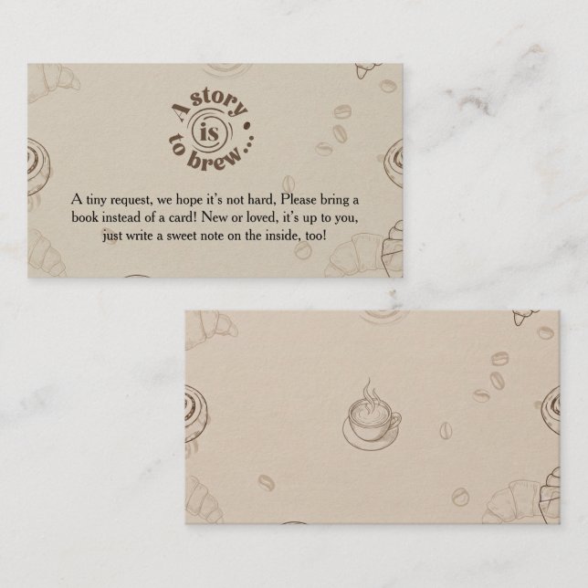 A Story Is to Brew Book Request Card Coffee  (Front/Back)