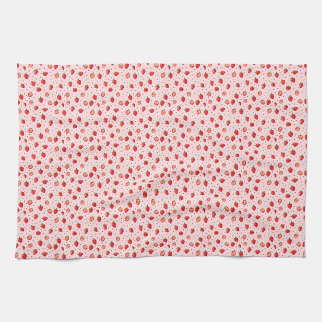 A Strawberry A Day Keeps The Blues Away Kitchen Towel (Horizontal)