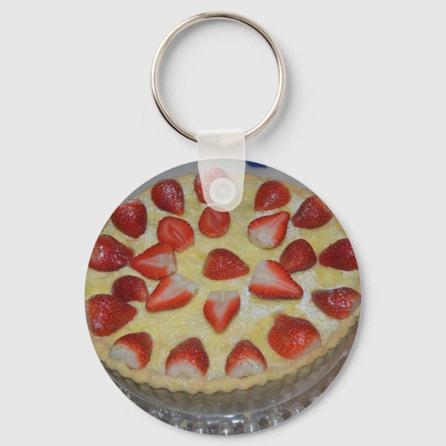A strawberry cake keychain (Front)