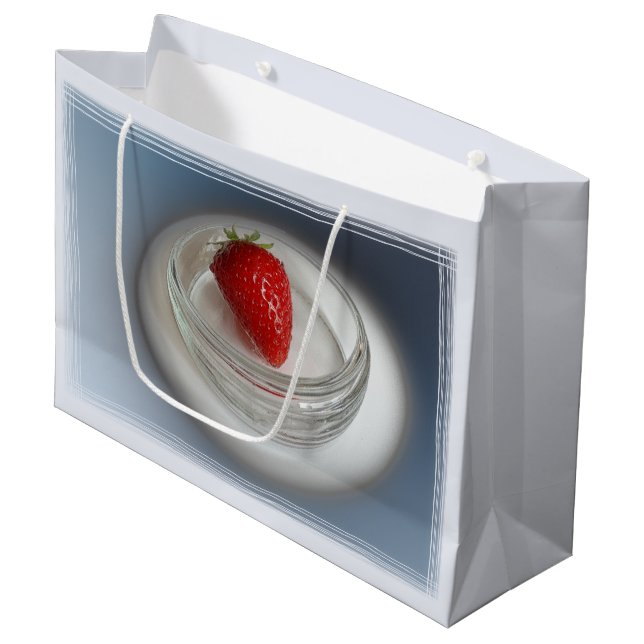 A strawberry in a cup large gift bag (Front Angled)