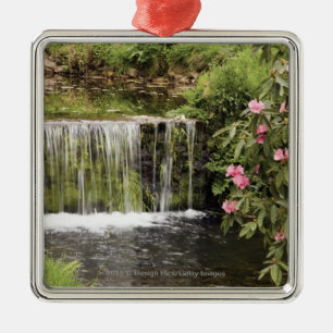 A Stream And Waterfall In Dartmoor National Park Metal Ornament