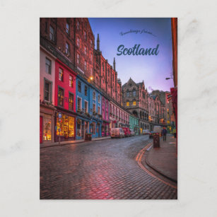 A Street in Edinburgh Scotland Postcard