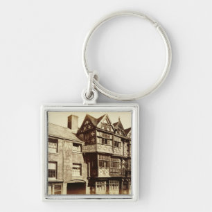 A Street in Ludlow (b/w photo) Keychain