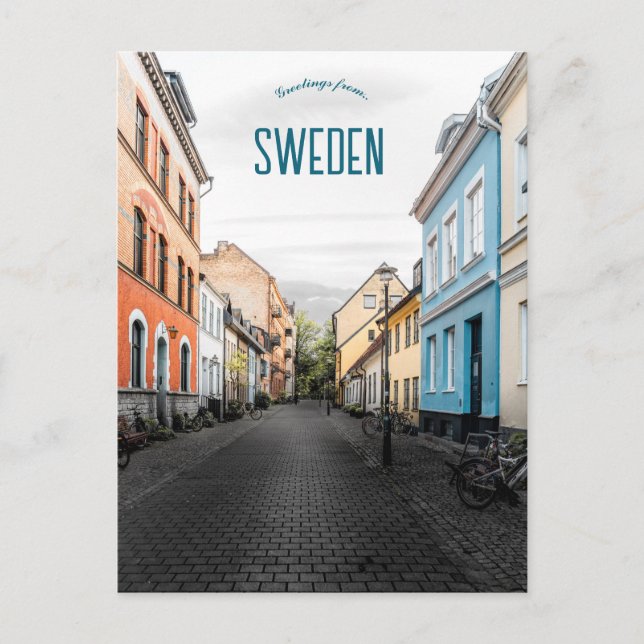 A Street in Malmö Sweden Postcard (Front)