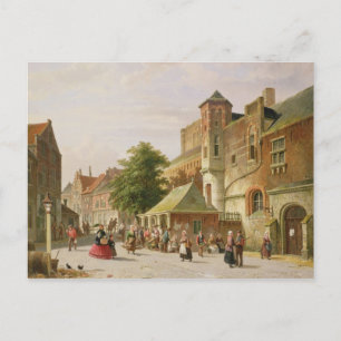 A Street Scene in Amsterdam Postcard