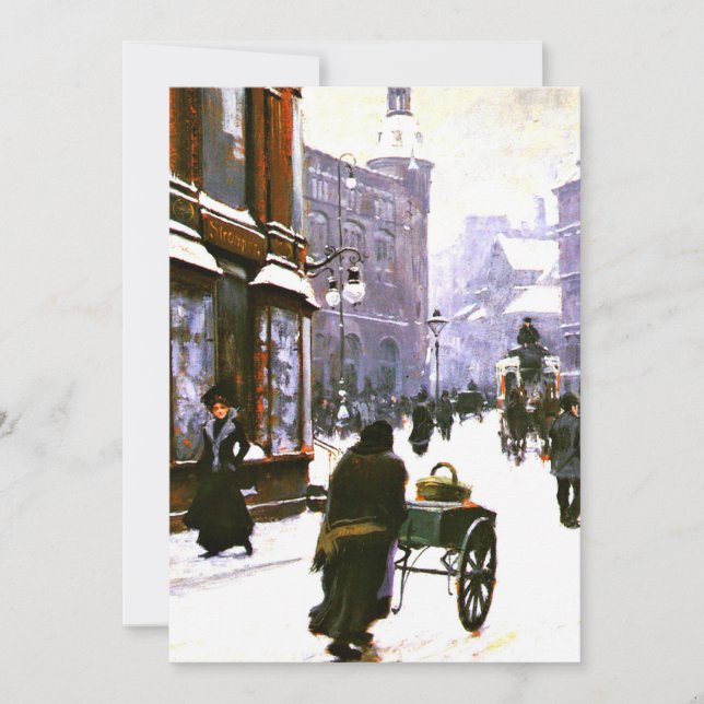 A Street Scene in Winter, Copenhagen Card (Front)