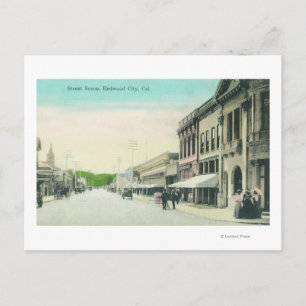 A Street SceneRedwood City, CA Postcard