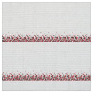 A striking blue and pink floral motif contrasted a fabric