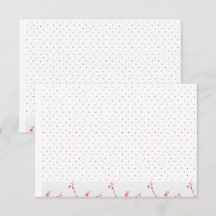 A striking blue and pink floral motif contrasted a thank you card