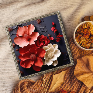 A Striking Bouquet of Red and White Flowers Photo Print
