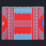 A striking pattern of red and blue, elegantly fram calendar<br><div class="desc">Make a bold statement in your living space with our stunning wall decor,
featuring a striking red and blue pattern complemented by a sleek blue border.
Transform any room into a sophisticated haven with this visually striking piece.</div>