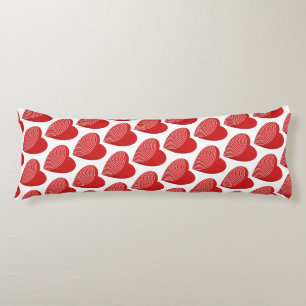 A Striped Red Heart Body Pillow