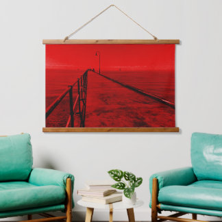 A stroll along the pier at the seaside  hanging tapestry