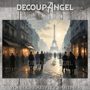 A stroll in a retro Paris #1 - Decoupage - Tissue Paper