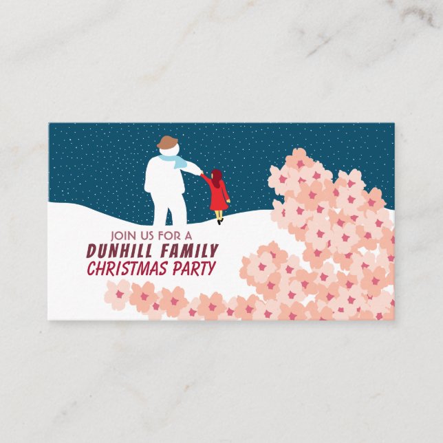 A stroll with Snowman, Christmas Party Ticket Enclosure Card (Front)