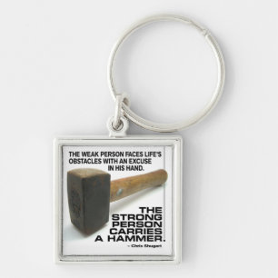 A Strong Person Carries A Hammer - Gym Workout Keychain