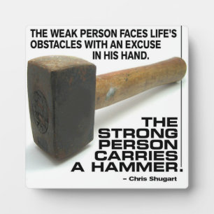 A Strong Person Carries A Hammer - Gym Workout Plaque