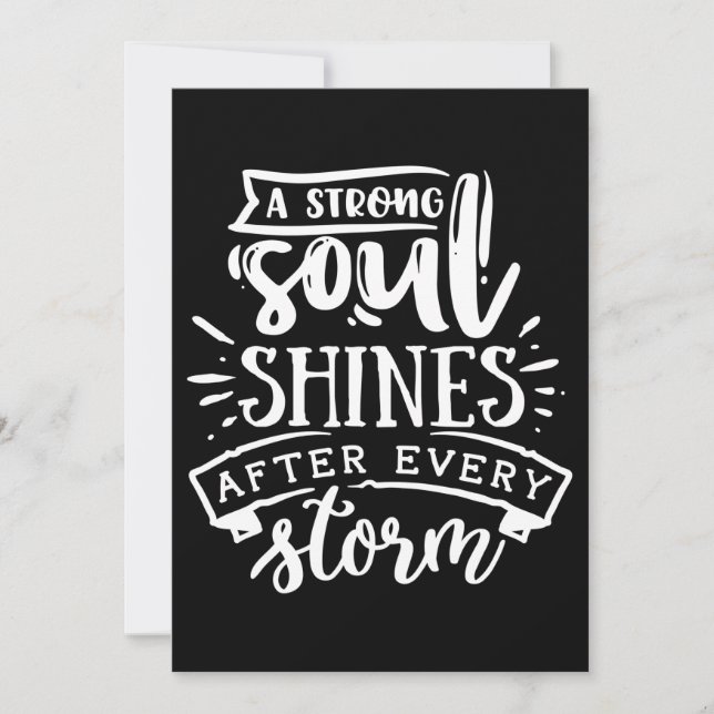 A strong soul shines after - white save the date (Front)